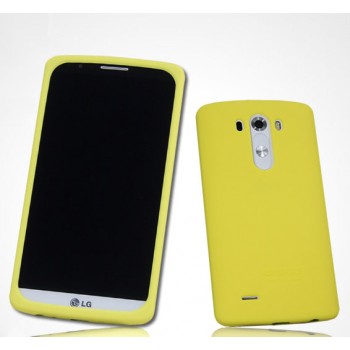 Силиконовый матовый премиум софт-тач чехол для LG G3 Желтый