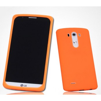 Силиконовый матовый премиум софт-тач чехол для LG G3 Оранжевый