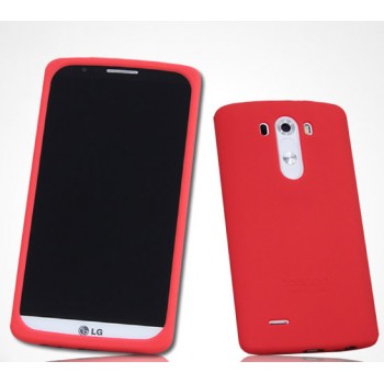 Силиконовый матовый премиум софт-тач чехол для LG G3 Красный