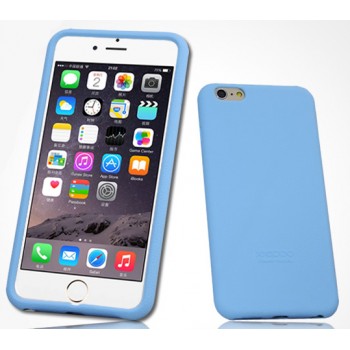 Силиконовый матовый софт-тач премиум чехол для Iphone 6 Голубой