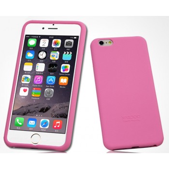 Силиконовый матовый софт-тач премиум чехол для Iphone 6 Розовый