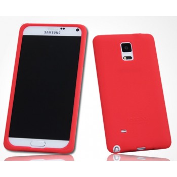 Силиконовый матовый софт-тач премиум чехол для Samsung Galaxy Note 4 Красный