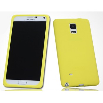 Силиконовый матовый софт-тач премиум чехол для Samsung Galaxy Note 4 Желтый