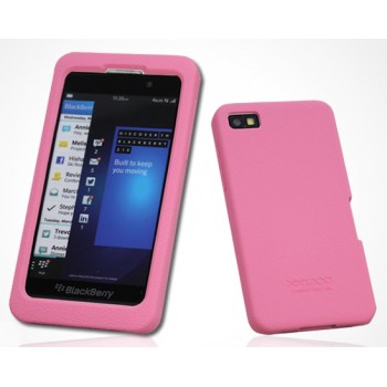 Силиконовый матовый софт-тач премиум чехол для BlackBerry Z10 Розовый