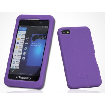 Силиконовый матовый софт-тач премиум чехол для BlackBerry Z10 Фиолетовый