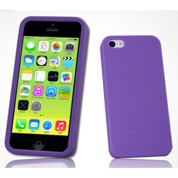 Силиконовый матовый софт-тач премиум чехол для Iphone 5c Фиолетовый