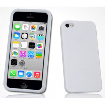 Силиконовый матовый софт-тач премиум чехол для Iphone 5c Белый