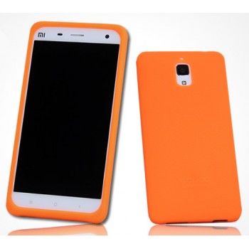 Силиконовый матовый софт-тач премиум чехол для Xiaomi Mi4 Оранжевый