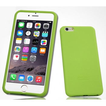 Силиконовый матовый софт-тач премиум чехол для Iphone 6 Plus Зеленый
