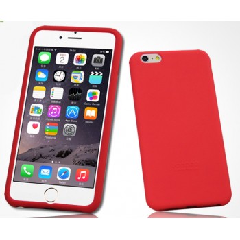 Силиконовый матовый софт-тач премиум чехол для Iphone 6 Plus Красный