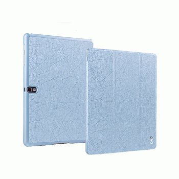 Текстурный чехол флип подставка сегментарный для Samsung Galaxy Tab S 10.5 Голубой