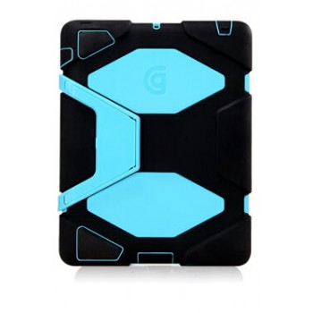 Гибридный антиударный чехол подставка силикон/поликарбонат для Ipad Mini Голубой