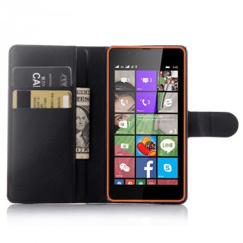 Чехол портмоне подставка с защелкой для Microsoft Lumia 540 Черный