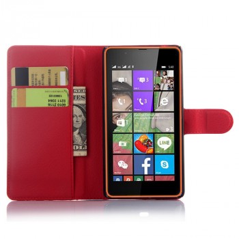 Чехол портмоне подставка с защелкой для Microsoft Lumia 540 Красный
