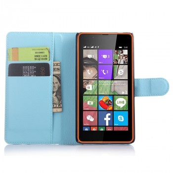 Чехол портмоне подставка с защелкой для Microsoft Lumia 540 Голубой