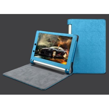 Текстурный чехол подставка с рамочной защитой для Lenovo Yoga Tablet 2 10 Голубой