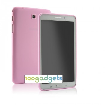 Силиконовый глянцевый чехол для Samsung GALAXY Tab 4 8.0 Розовый