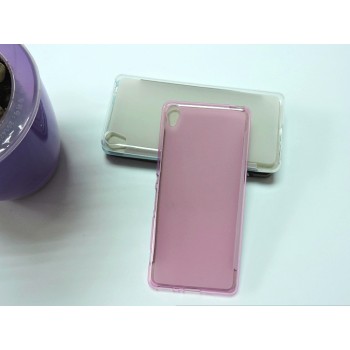 Силиконовый матовый полупрозрачный чехол для Sony Xperia XA Розовый
