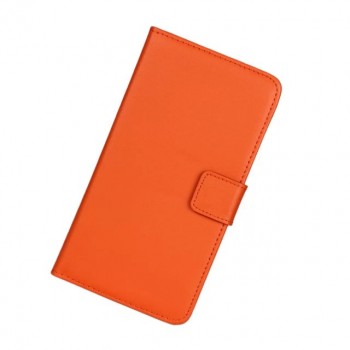 Чехол портмоне подставка на пластиковой основе на магнитной защелке для Sony Xperia XA Оранжевый