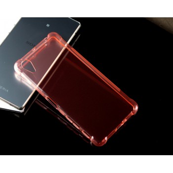 Силиконовый матовый полупрозрачный чехол с усиленными углами для Sony Xperia X Performance Красный