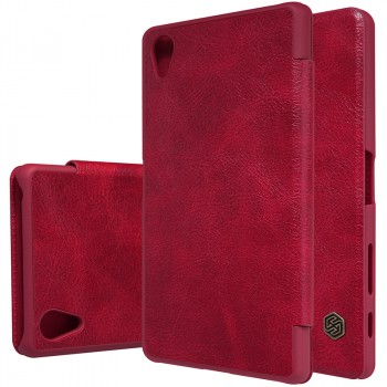 Винтажный чехол горизонтальная книжка на пластиковой основе с отсеком для карт для Sony Xperia X Красный
