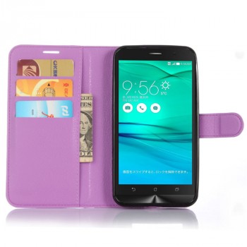 Чехол портмоне подставка на силиконовой основе на магнитной застежке для ASUS Zenfone Go 5.5/Go TV Фиолетовый