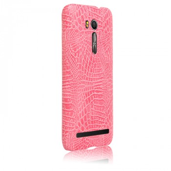 Чехол задняя накладка для Asus ZenFone Go TV/ASUS Zenfone 5.5 с текстурой кожи крокодила Розовый