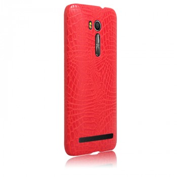 Чехол задняя накладка для Asus ZenFone Go TV/ASUS Zenfone 5.5 с текстурой кожи крокодила Красный