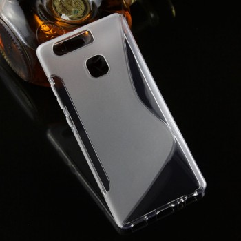 Силиконовый матовый полупрозрачный чехол с дизайнерской текстурой S для Huawei P9 Серый