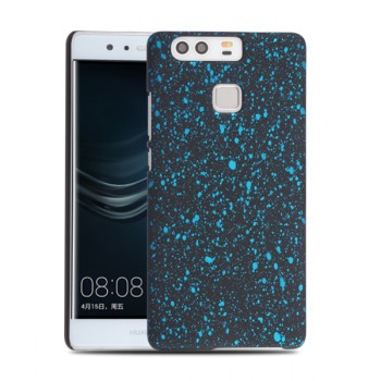 Пластиковый непрозрачный матовый чехол с голографическим принтом Звезды для Huawei P9 Голубой