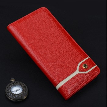 Кожаный чехол горизонтальная книжка (премиум нат. кожа) для Huawei P9 Красный