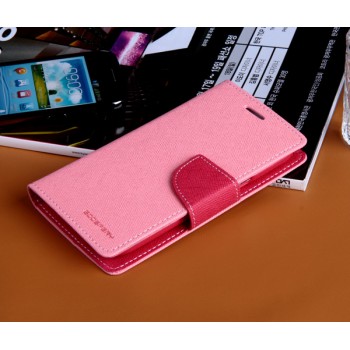 Дизайнерский текстурный чехол портмоне подставка на силиконовой основе с магнитной защелкой для Samsung Galaxy Win Розовый