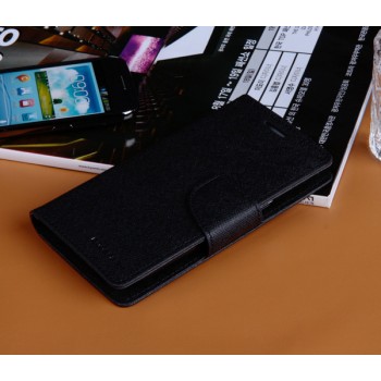 Дизайнерский текстурный чехол портмоне подставка на силиконовой основе с магнитной защелкой для Samsung Galaxy Win Черный