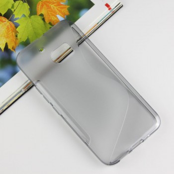 Силиконовый матовый полупрозрачный чехол с дизайнерской текстурой S для HTC 10 Серый