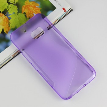 Силиконовый матовый полупрозрачный чехол с дизайнерской текстурой S для HTC 10 Фиолетовый