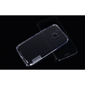 Силиконовый матовый полупрозрачный чехол повышенной защиты для HTC 10 Серый