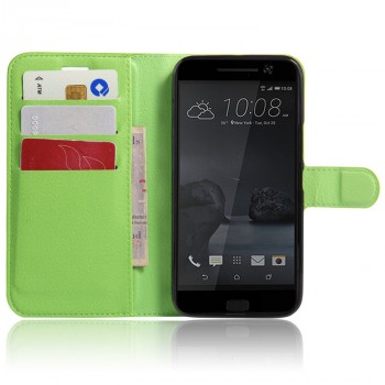 Чехол портмоне подставка на силиконовой основе на магнитной защелке для HTC 10 Зеленый