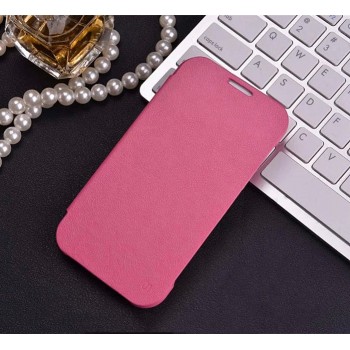 Чехол горизонтальная книжка на пластиковой основе для Samsung Galaxy J1 (2016)  Розовый