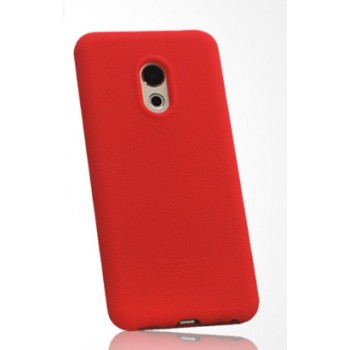 Силиконовый матовый непрозрачный чехол с нескользящим софт-тач покрытием для Meizu Pro 6  Красный