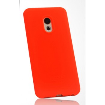 Силиконовый матовый непрозрачный чехол с нескользящим софт-тач покрытием для Meizu Pro 6  Оранжевый