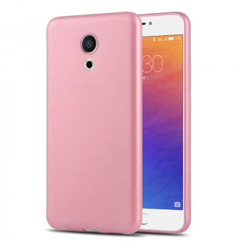 Силиконовый матовый непрозрачный чехол для Meizu Pro 6  Розовый