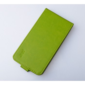 Глянцевый чехол вертикальная книжка на силиконовой основе на магнитной защелке для Micromax Canvas Power  Зеленый