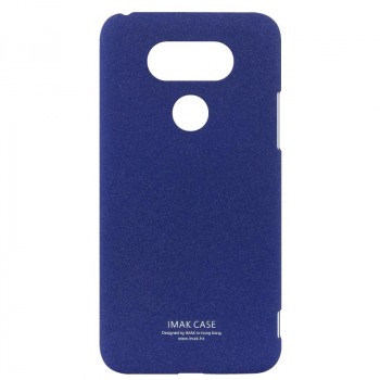 Пластиковый непрозрачный матовый чехол с повышенной шероховатостью для LG G5  Синий