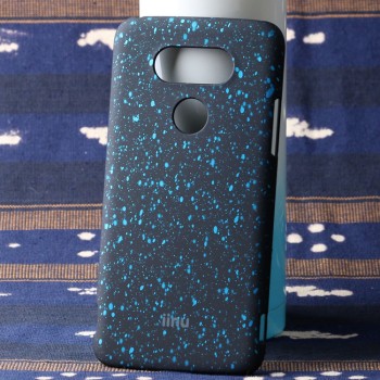 Пластиковый непрозрачный матовый чехол с голографическим принтом Звезды для LG G5  Голубой