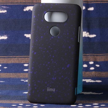 Пластиковый непрозрачный матовый чехол с голографическим принтом Звезды для LG G5  Фиолетовый