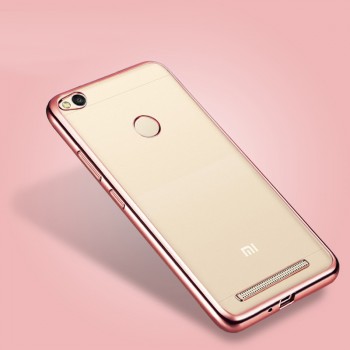 Силиконовый матовый полупрозрачный чехол с текстурным покрытием Металлик для Xiaomi RedMi 3 Pro/3S Розовый