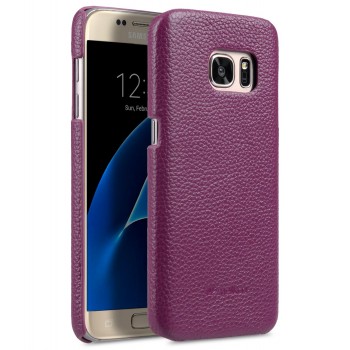 Кожаный чехол накладка для Samsung Galaxy S7  Фиолетовый