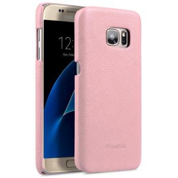 Кожаный чехол накладка для Samsung Galaxy S7  Розовый