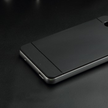 Двухкомпонентный силиконовый матовый непрозрачный чехол с поликарбонатным бампером для Sony Xperia Z3 Compact  Серый