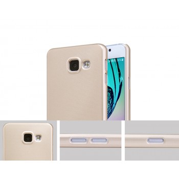 Пластиковый непрозрачный матовый нескользящий премиум чехол с повышенной шероховатостью для Samsung Galaxy A3 (2016)  Бежевый